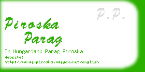 piroska parag business card